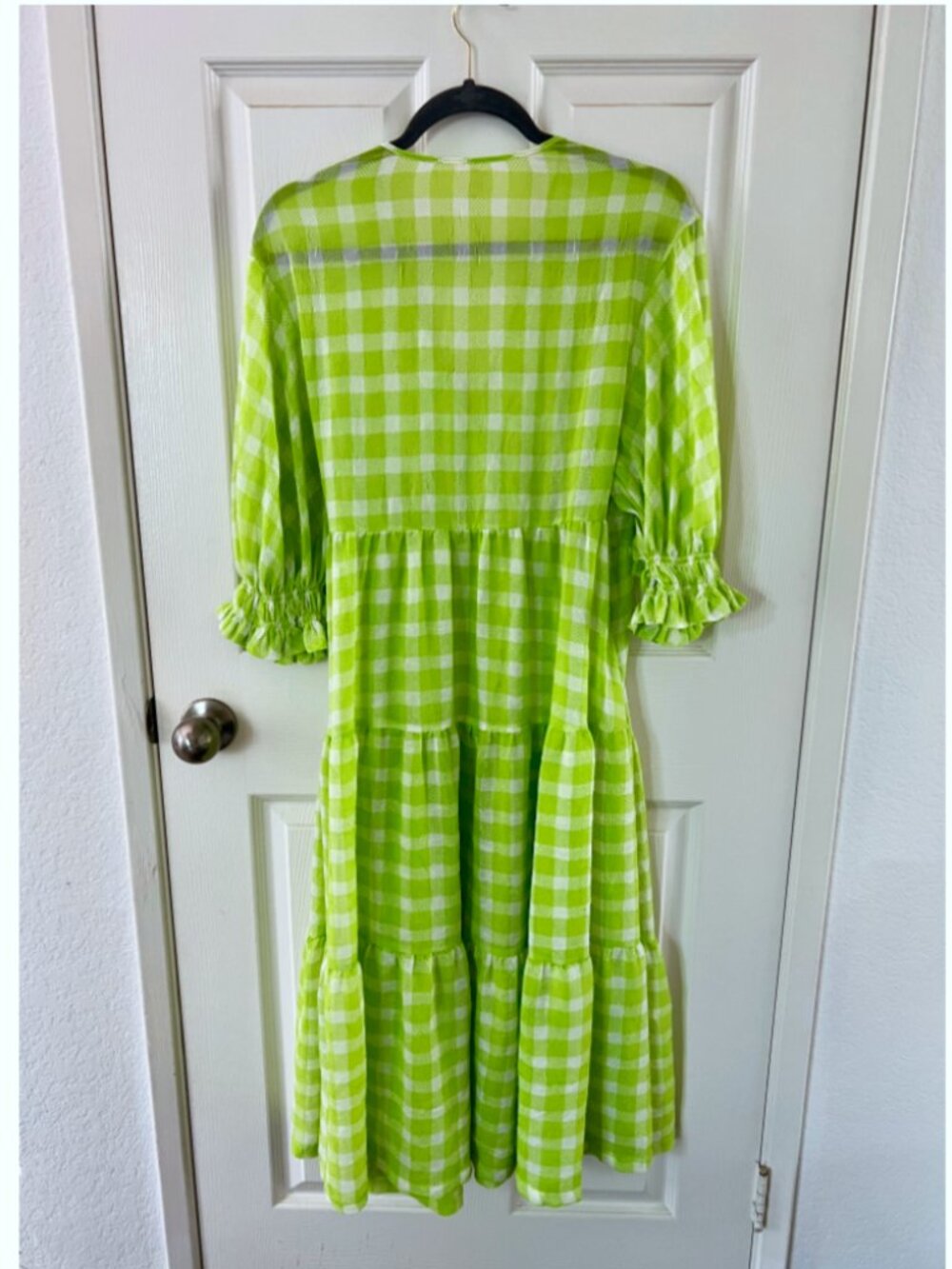 Urban Outfitters Donatella Gingham Wrap Midi Dress - Picture 2 of 6
